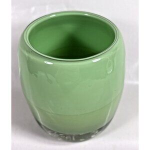 Glass.ful Votive Candle Holder Lime Green Handblown Cased Glass Canadian